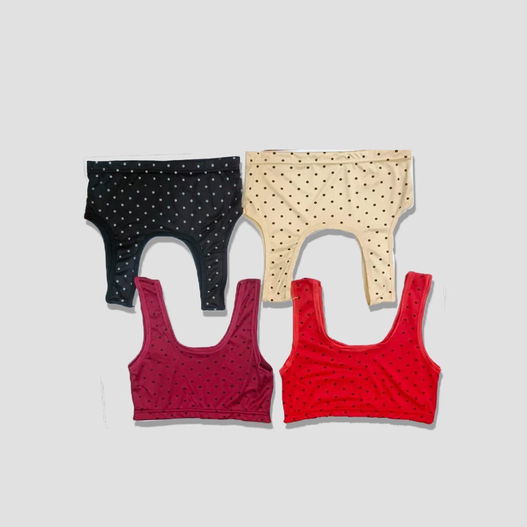Pack of 5 dot malali jersy fabric ladies boloos