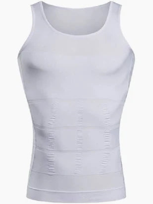 Men’s And Women's Slimming Compression Body Shaper Vest – Tummy Control & Chest Slim Fit Tank (Black) (White)